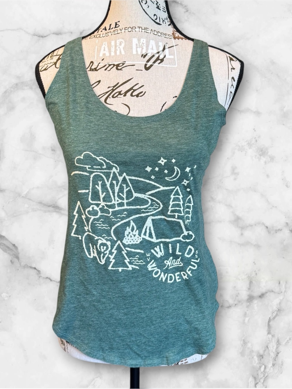 Wild & Wonderful Green Graphic Tank Top